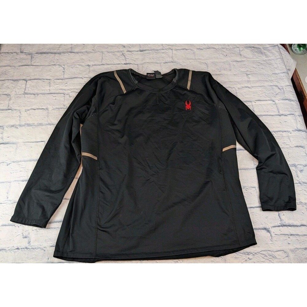 Spyder Proweb Fleece Lined Shirt Black Long Sleeve Mens - Size XXL